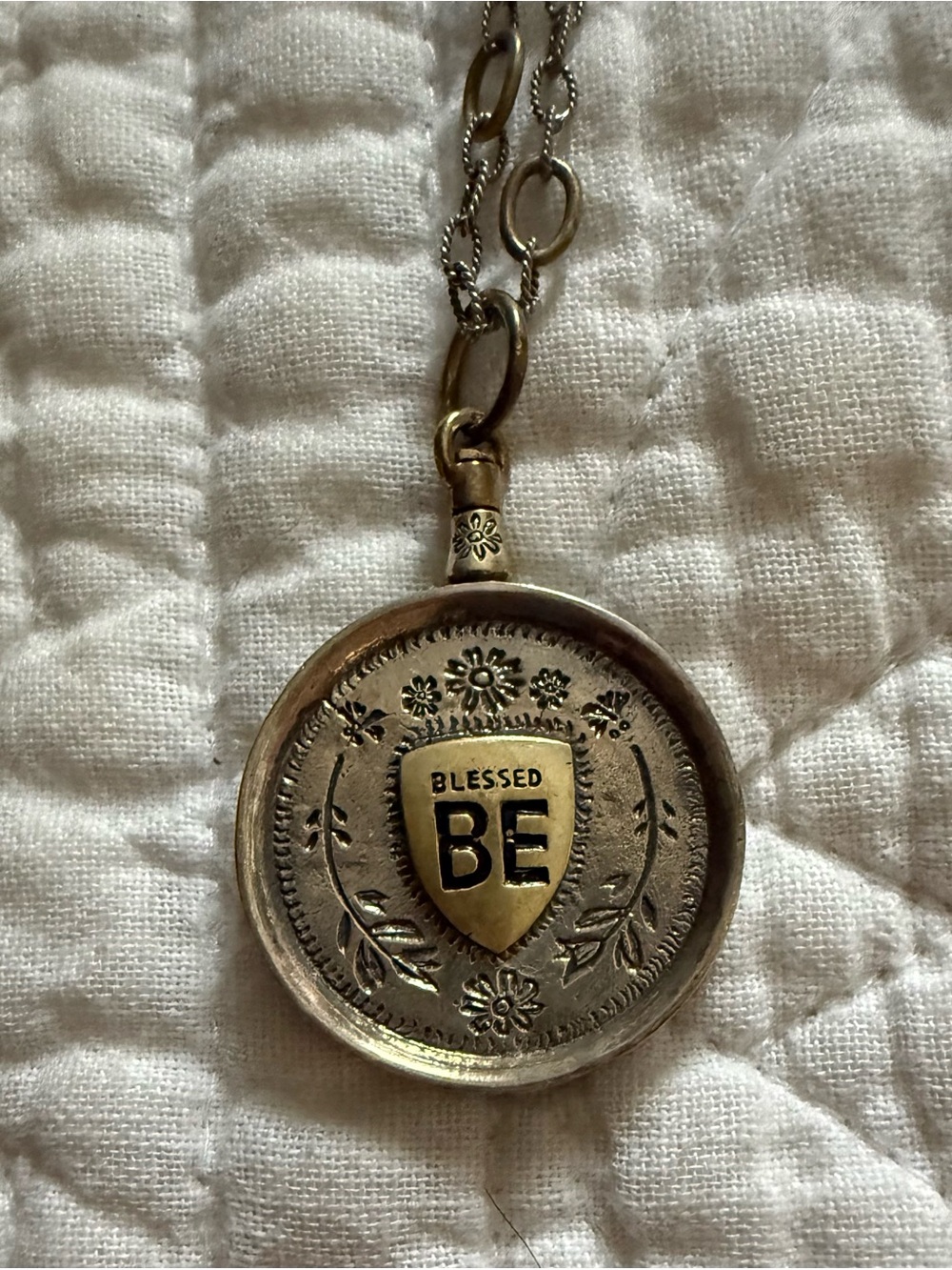 Waxing Poetic Blessed BE Gold-Tone Pendant Necklace
